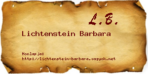 Lichtenstein Barbara névjegykártya